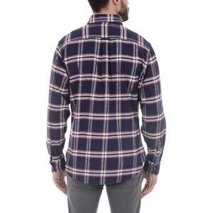 JACHS heavyweight flannel Men's Navy Plaid Button Down Shirt medium